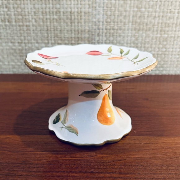🌟3xHP🌟White Barn Candle Co. Ceramic Pedestal Fruit & Veggie Candle Holder - Picture 1 of 5